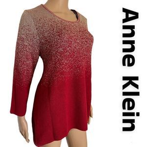 Anne Klein Large Deep Red Gold Dressy Sweater